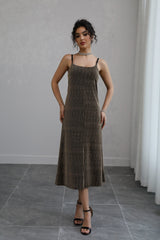 Women's Sparkly Spaghetti Strap Midi Dress