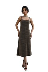 Women's Sparkly Spaghetti Strap Midi Dress