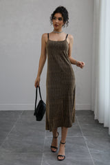 Women's Sparkly Spaghetti Strap Midi Dress