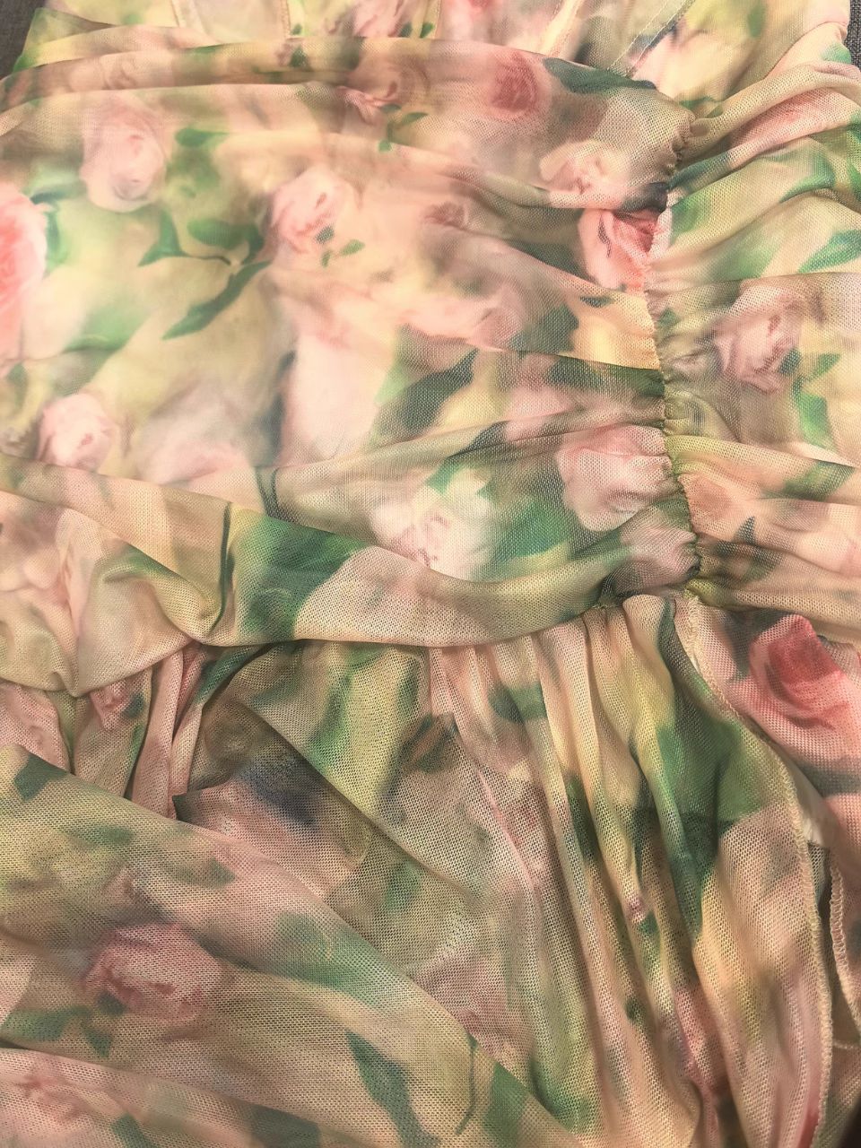 Women's Floral Mesh Maxi Dress