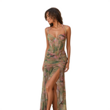 Women's Floral Mesh Maxi Dress