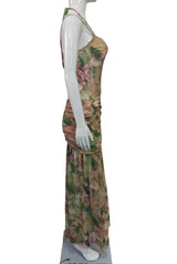 Women's Floral Mesh Maxi Dress