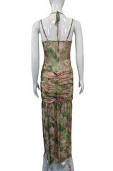 Women's Floral Mesh Maxi Dress