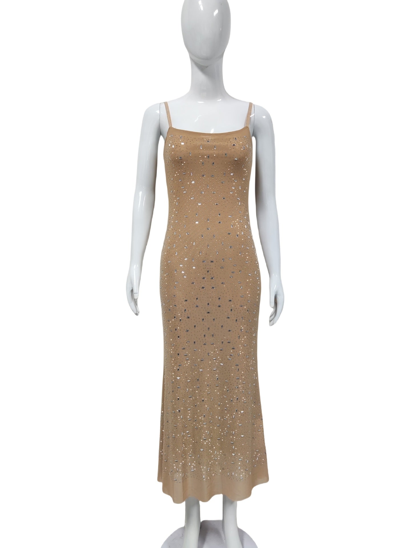 Women's Rhinestone Bodycon Midi Dress