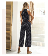 Women's Polka Dot Halter Jumpsuit