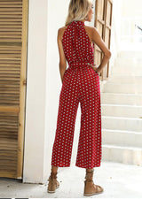 Women's Polka Dot Halter Jumpsuit