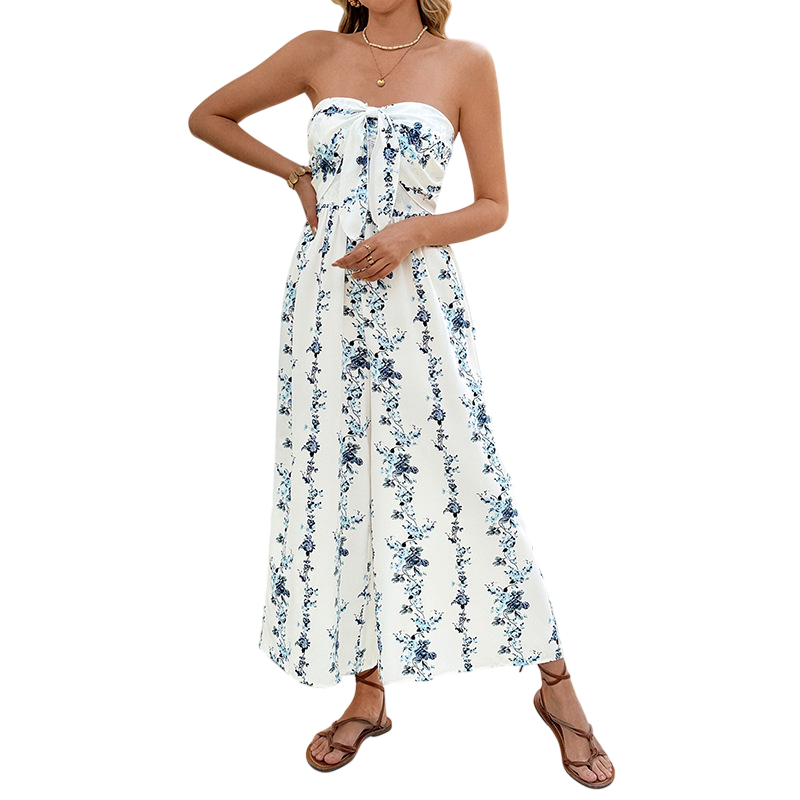 Women's Strapless Floral Jumpsuit