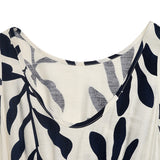 Women's Leaf Print Button Front Maxi Dress