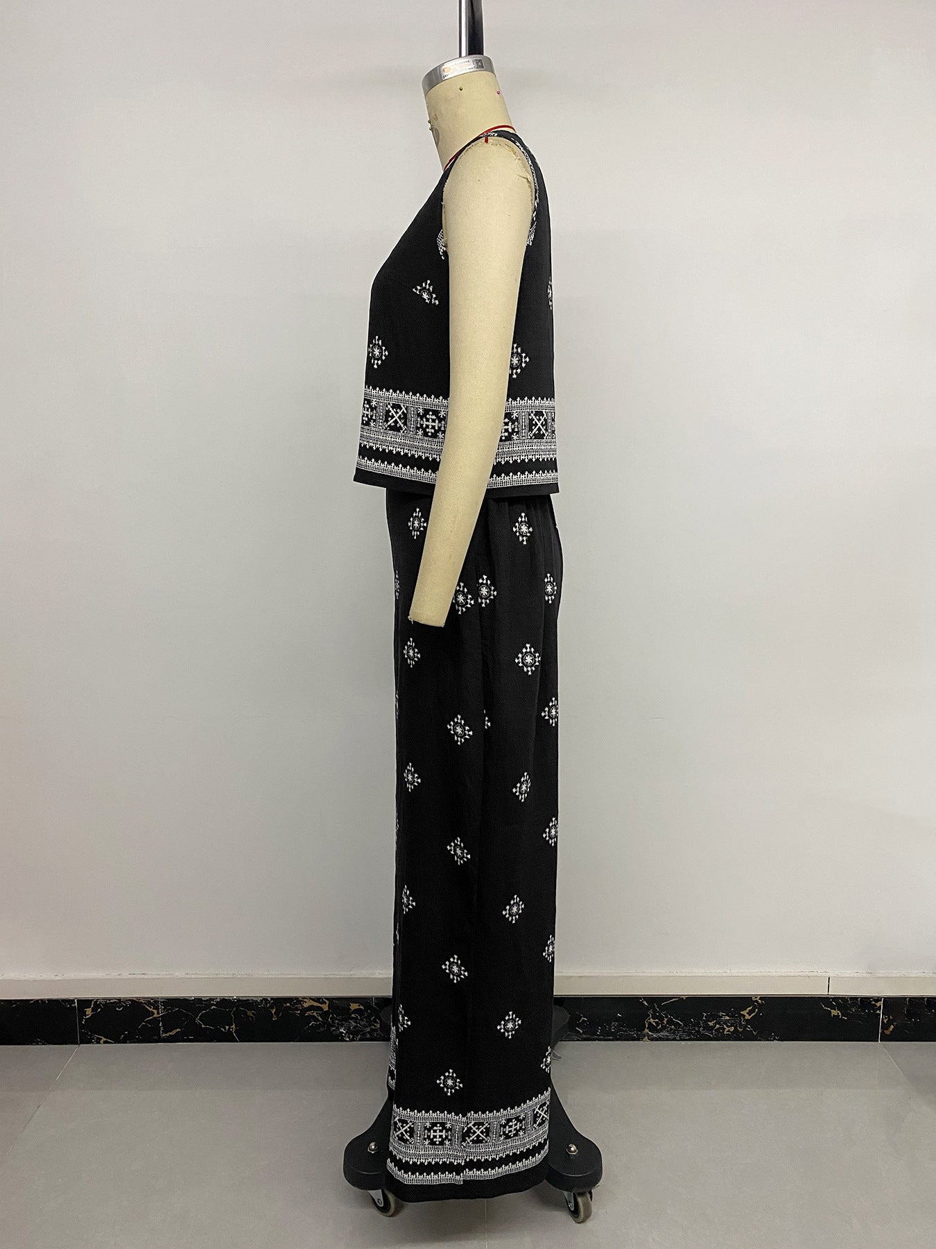Women's Printed Wide Leg Pants Set