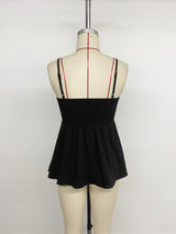 Women's Floral Embroidered Peplum Cami Top
