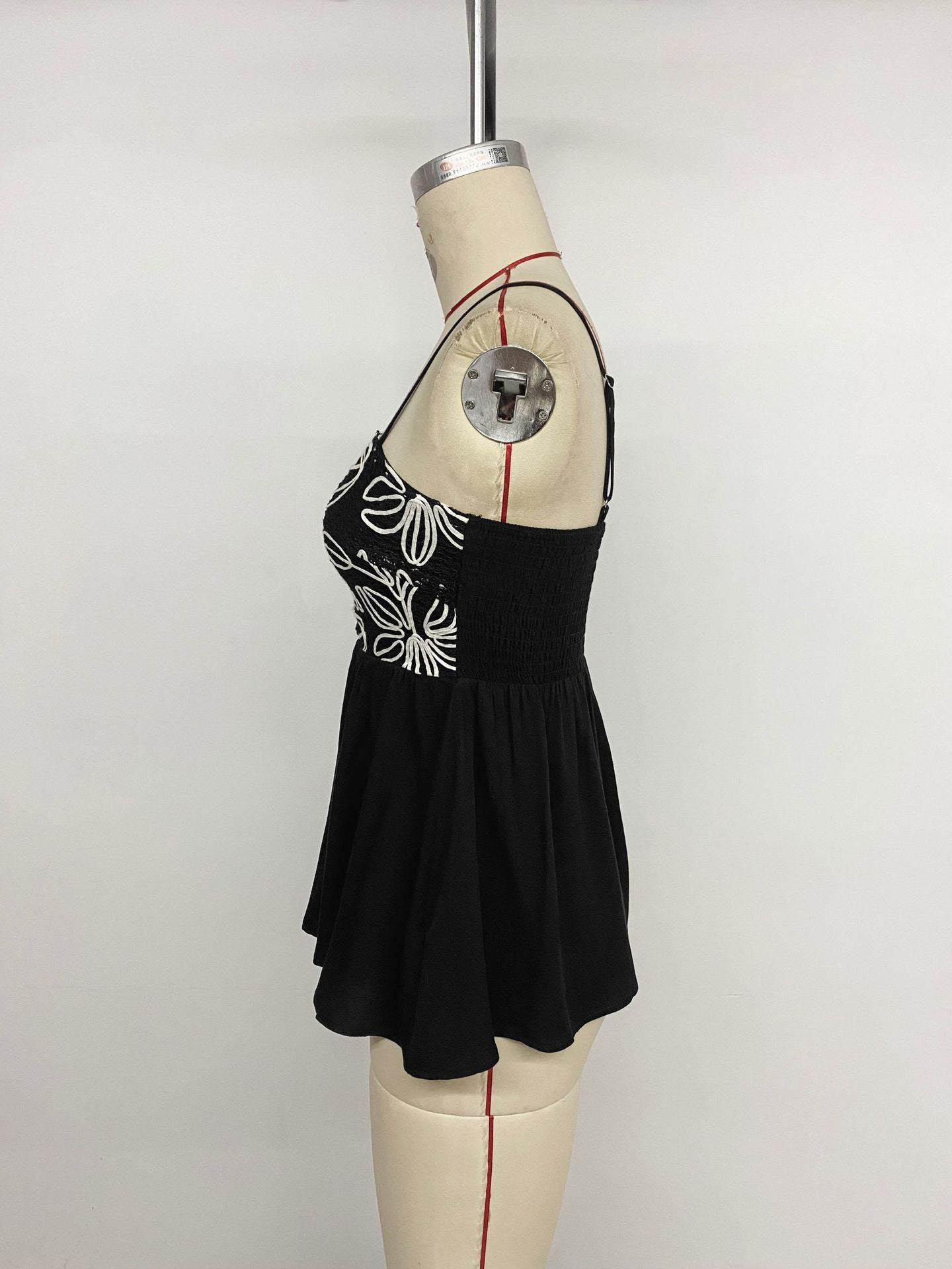 Women's Floral Embroidered Peplum Cami Top