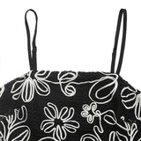 Women's Floral Embroidered Peplum Cami Top
