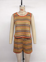 Women's Printed Tank Top & Shorts Set