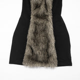 Women's Faux Fur Trim Mini Dress