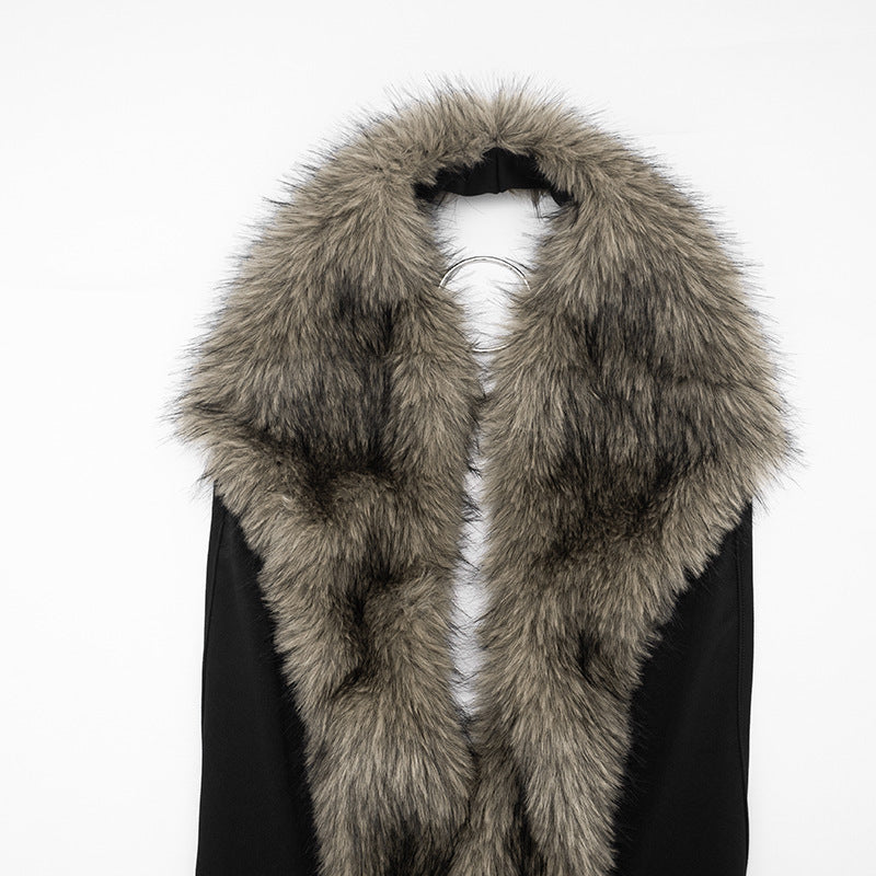 Women's Faux Fur Trim Mini Dress