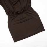 Women's Draped Cowl Neck Mini Dress
