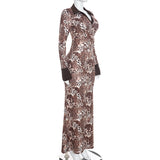 Women's Leopard Print Maxi Dress