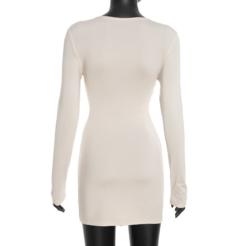 Women's Ruched Tie Front Mini Dress