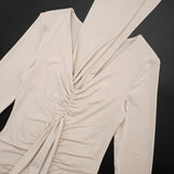 Women's Ruched Tie Front Mini Dress