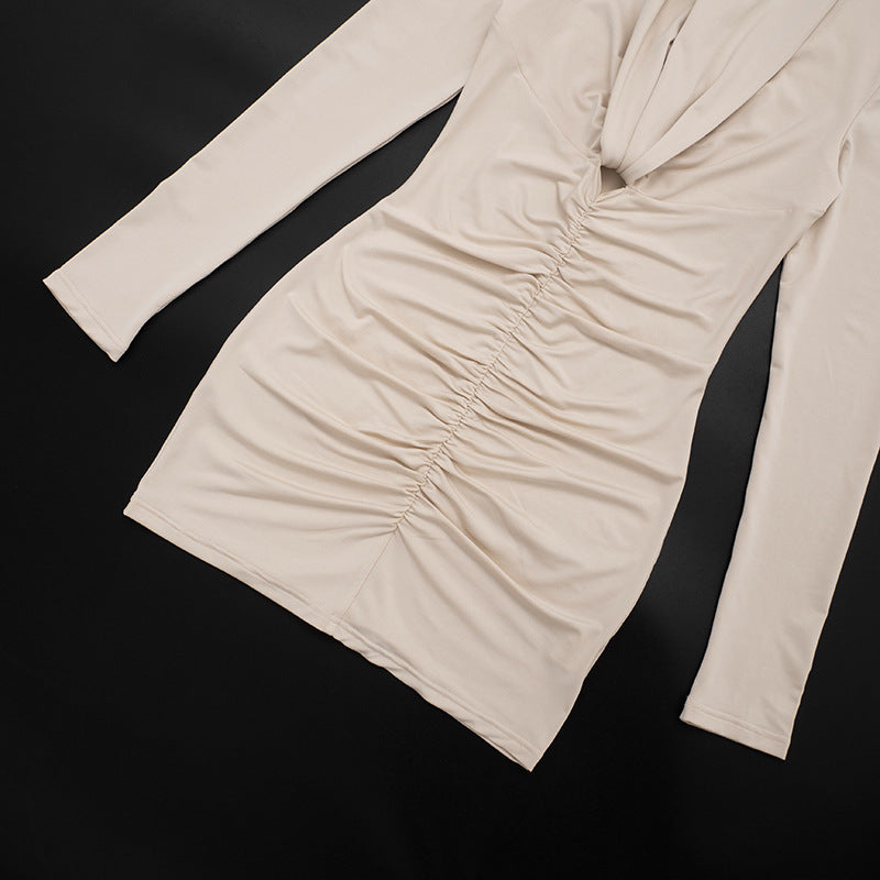 Women's Ruched Tie Front Mini Dress