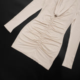 Women's Ruched Tie Front Mini Dress
