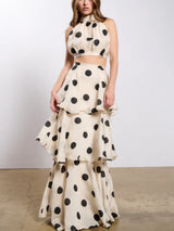 Women's Polka Dot Tiered Skirt Set