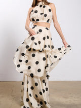 Women's Polka Dot Tiered Skirt Set