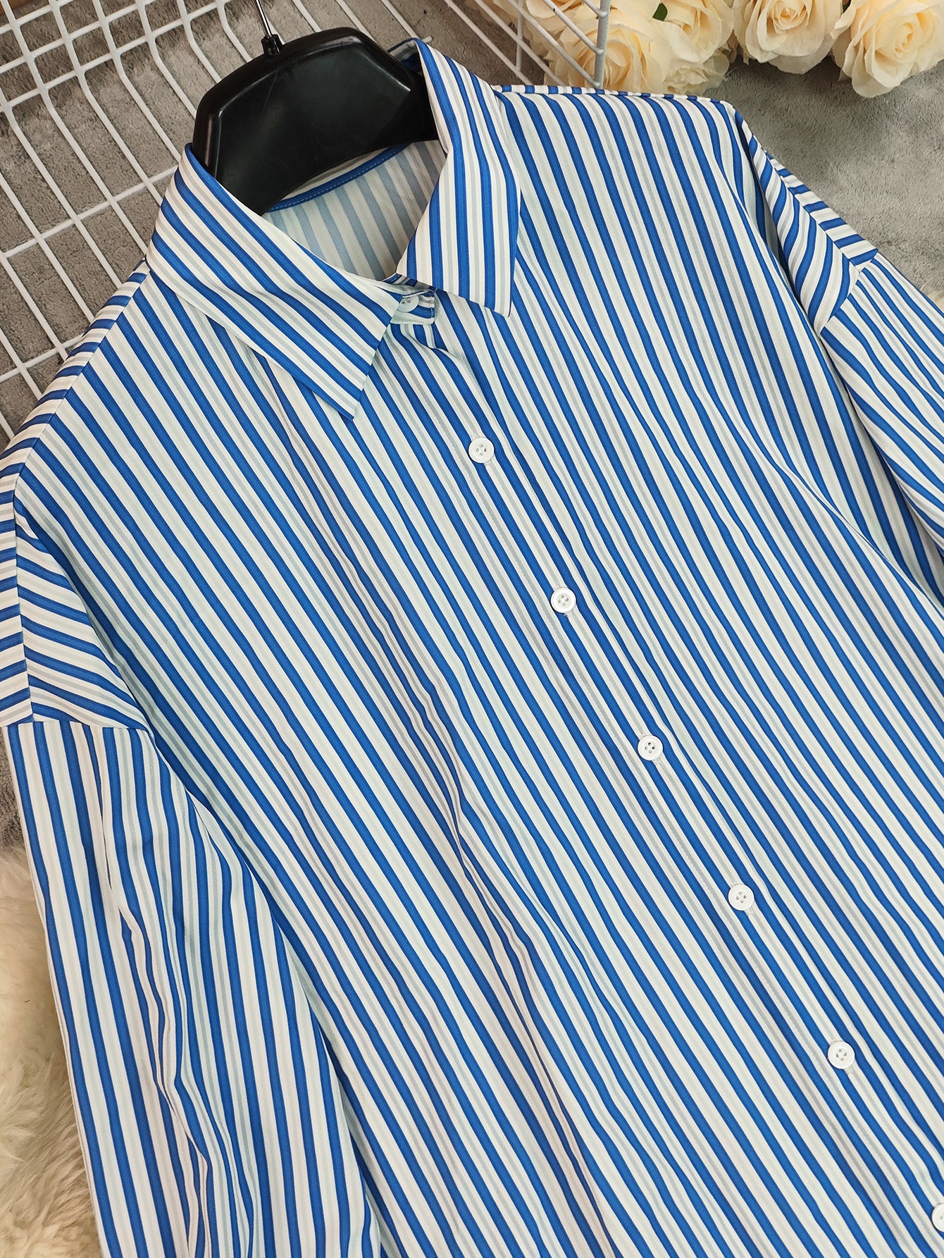 Women's Striped Button Down Maxi Dress