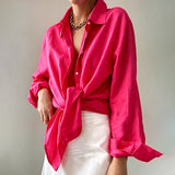 Women's Button Front Tie Waist Shirt