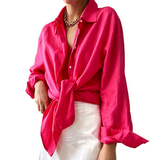 Women's Button Front Tie Waist Shirt