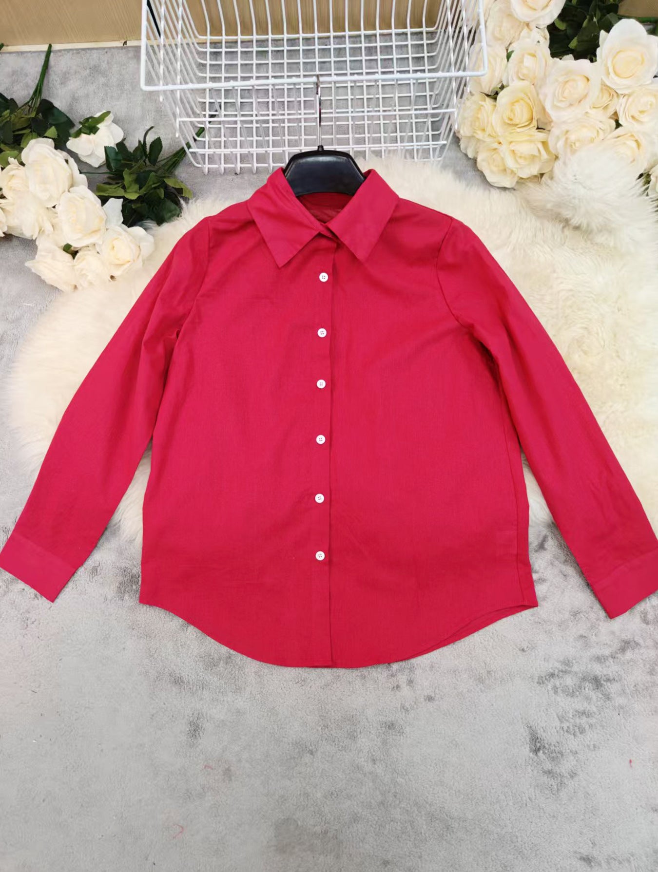 Women's Button Front Tie Waist Shirt
