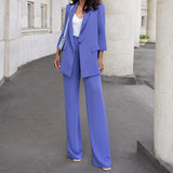 Women's Blazer Wide Leg Pants Set