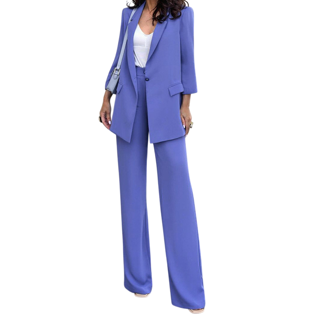 Women's Blazer Wide Leg Pants Set