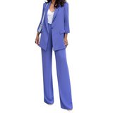 Women's Blazer Wide Leg Pants Set