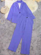 Women's Blazer Wide Leg Pants Set