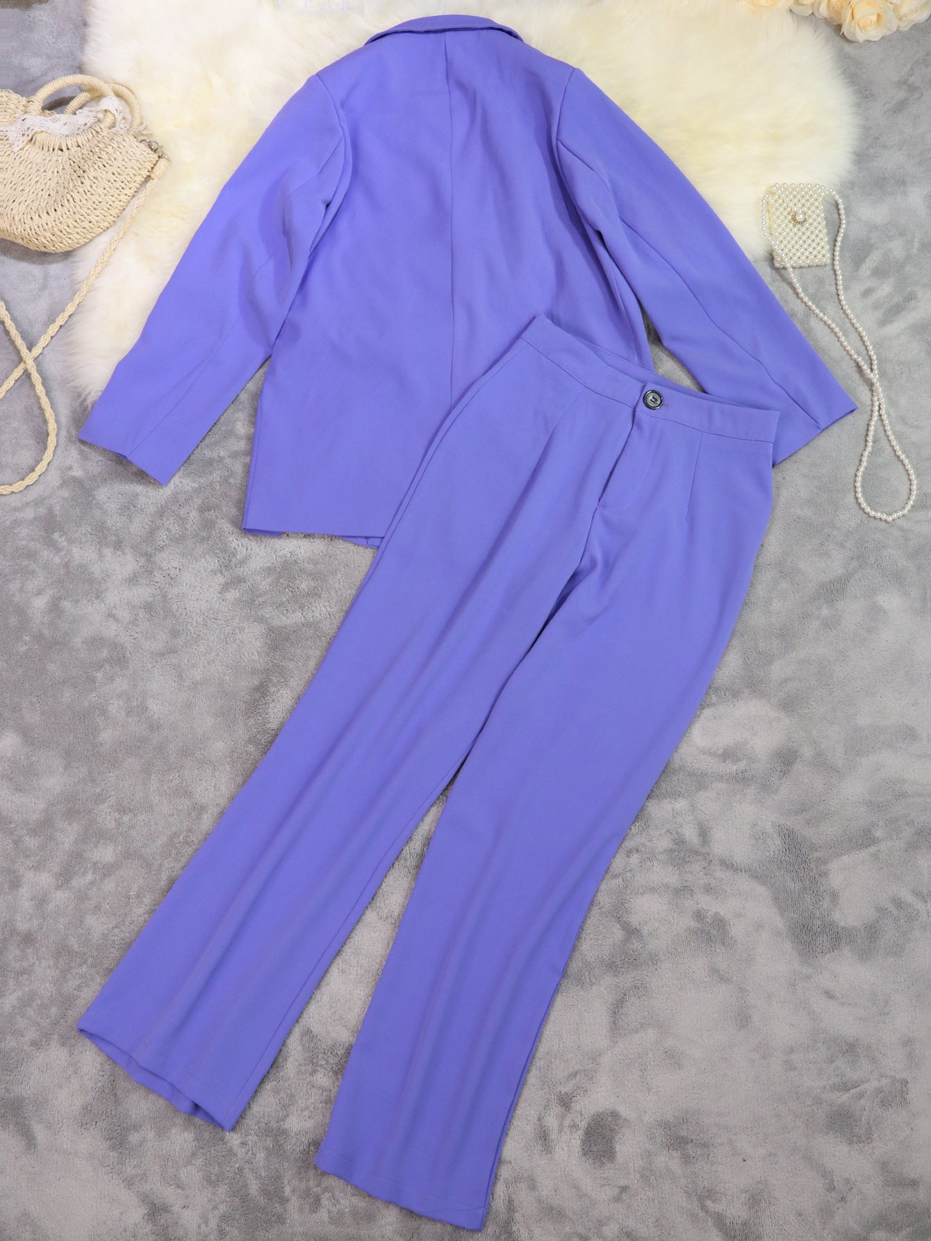 Women's Blazer Wide Leg Pants Set