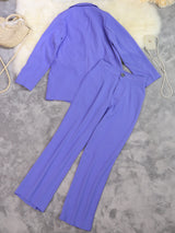 Women's Blazer Wide Leg Pants Set