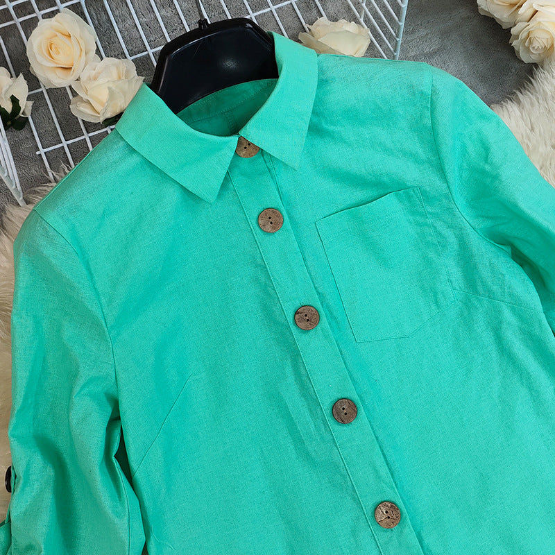 Women's Button Front Long Sleeve Top