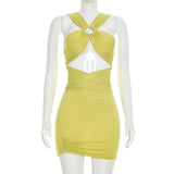 Women's Cutout Ruched Mini Dress