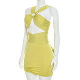 Women's Cutout Ruched Mini Dress
