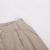 Women's Beige Linen Vest Wide Leg Pants Set