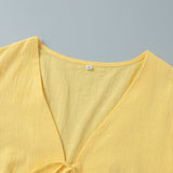 Women's Yellow Two-Piece Maxi Skirt Set