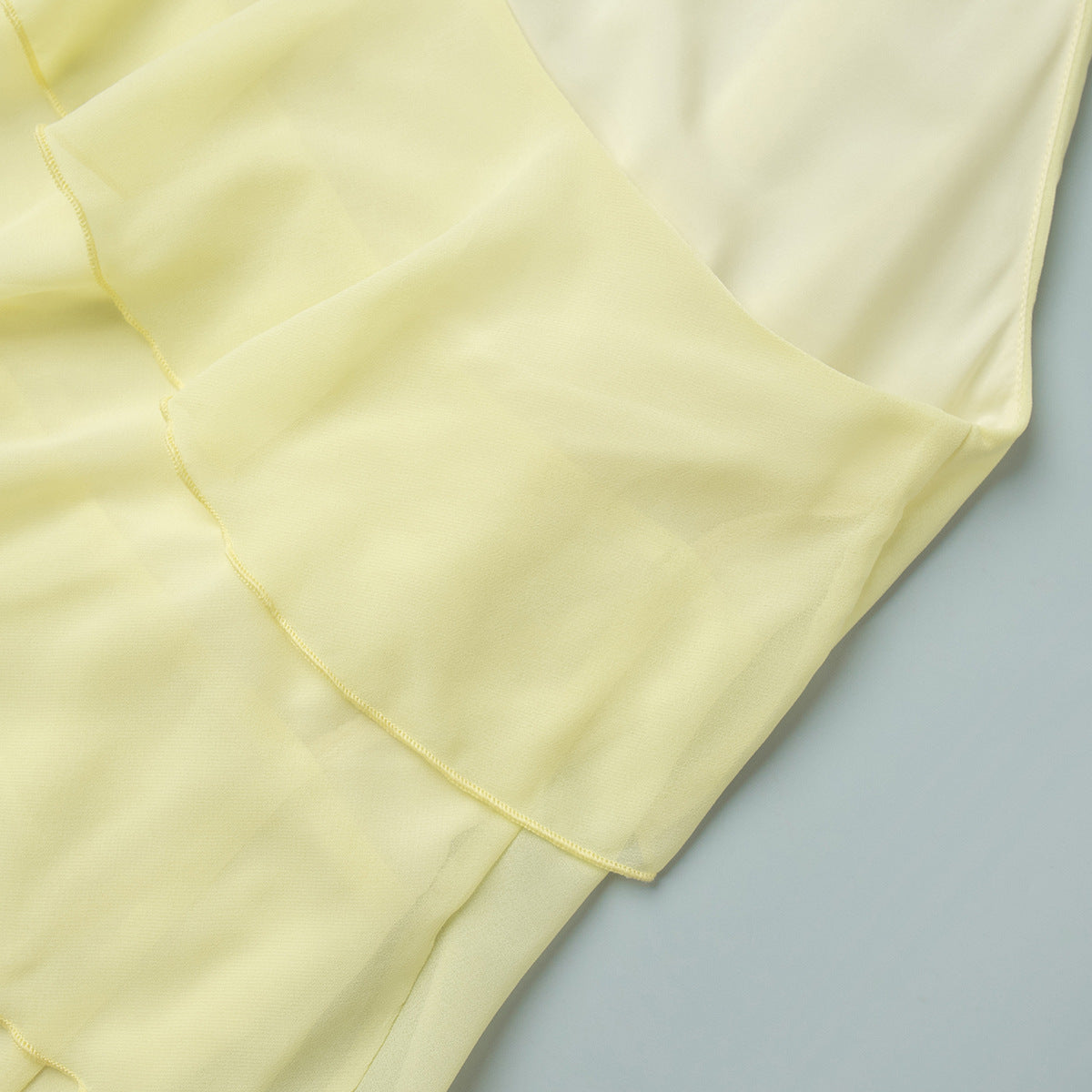 Women's Yellow Halter Ruffle Mini Dress