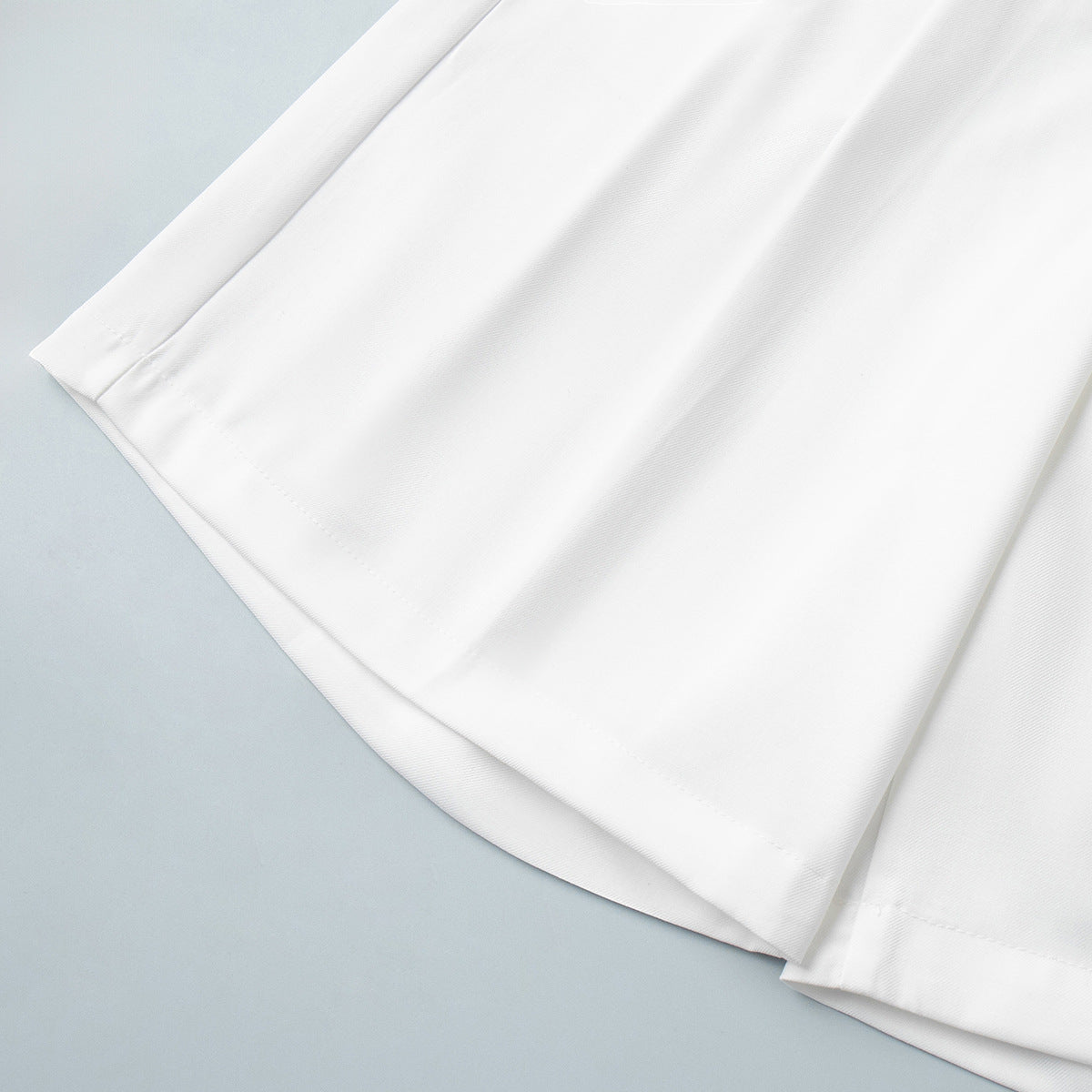 Women's White High Waisted Pleated Shorts