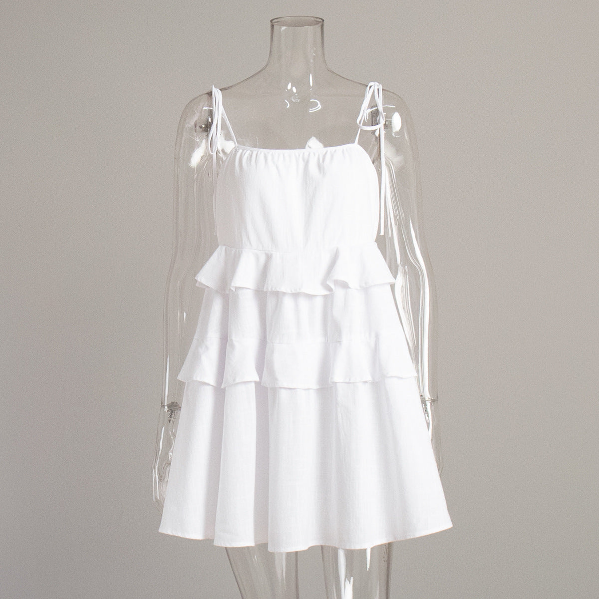 Women's Spaghetti Strap Ruffle Mini Dress