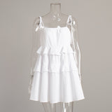 Women's Spaghetti Strap Ruffle Mini Dress