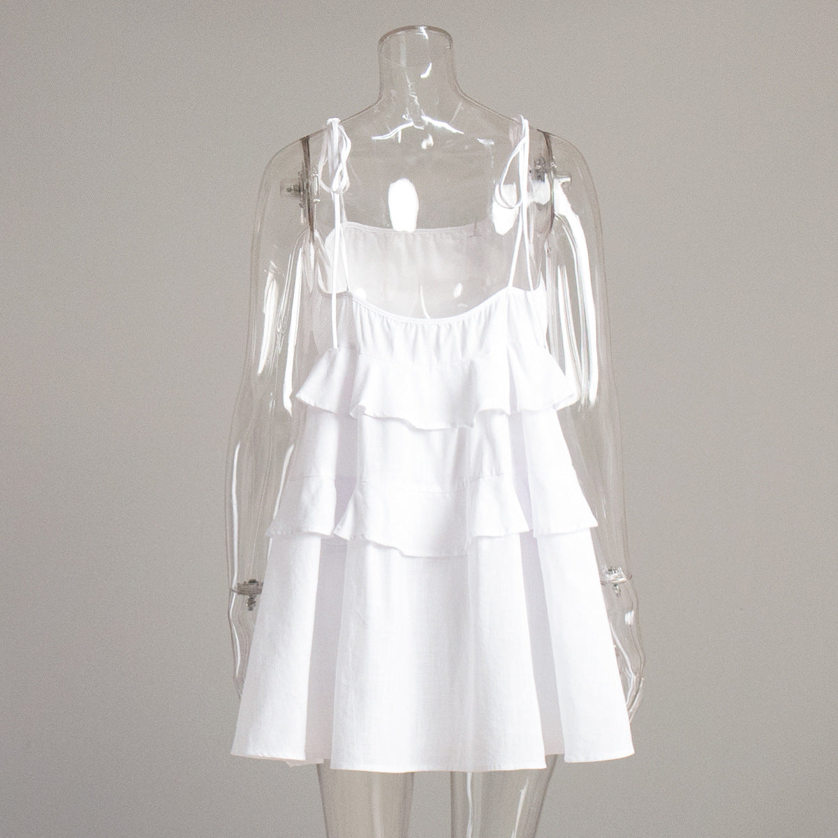 Women's Spaghetti Strap Ruffle Mini Dress