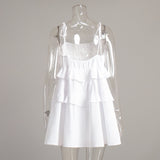 Women's Spaghetti Strap Ruffle Mini Dress