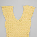 Women's Crochet Knit Short Sleeve Maxi Dress