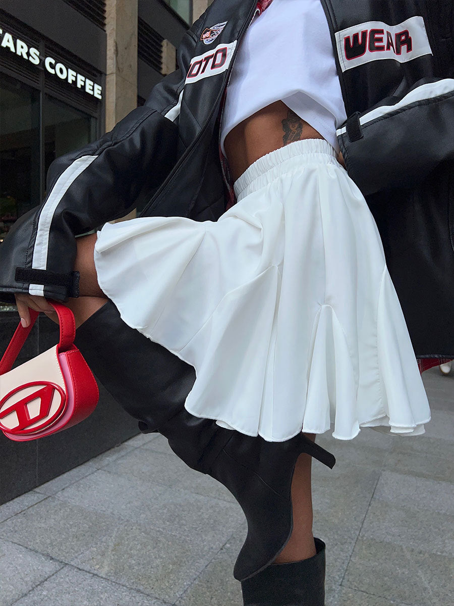 Women's High Waist Flowy Mini Skirt